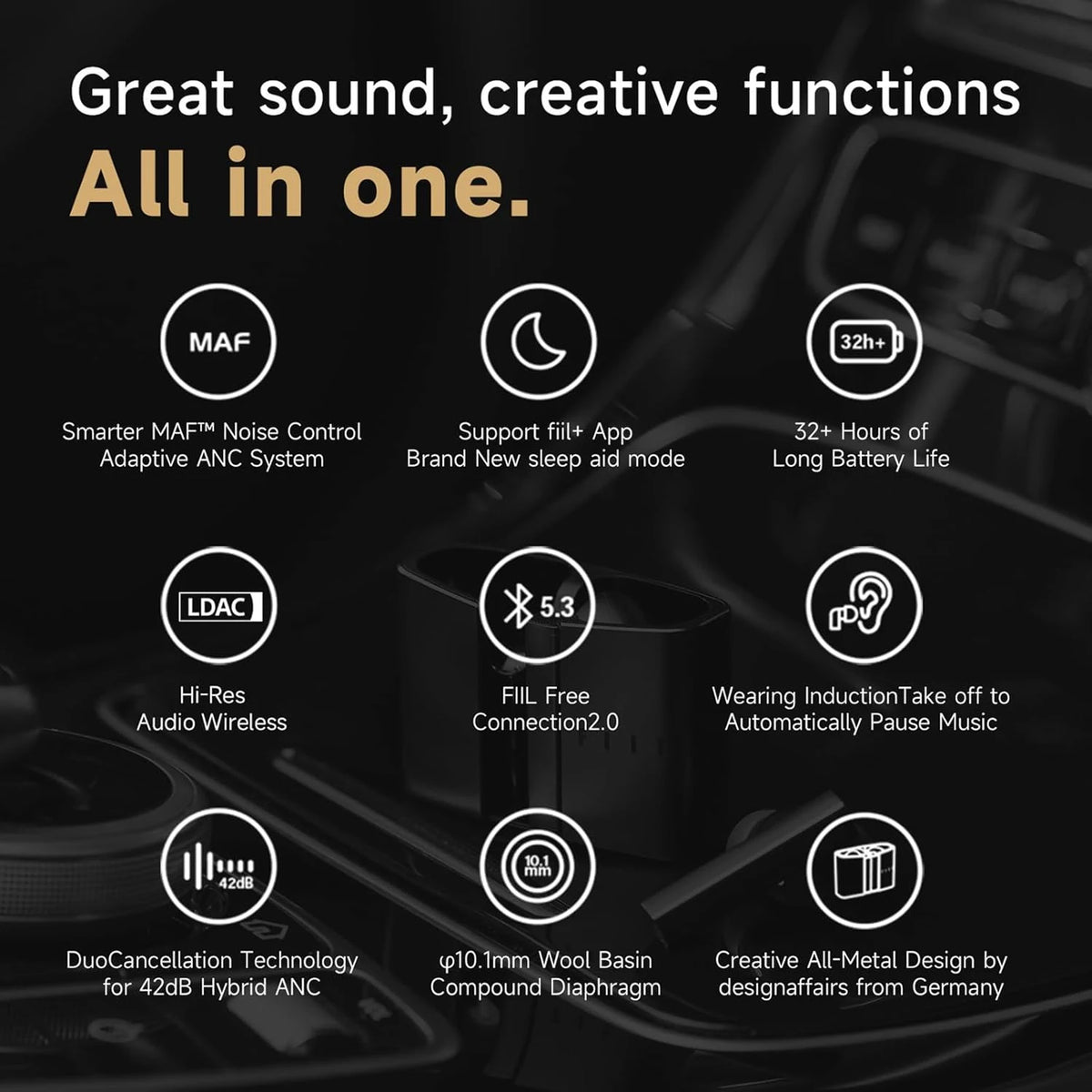 FIIL CC Pro2 Wireless Earbuds with Hybrid ANC