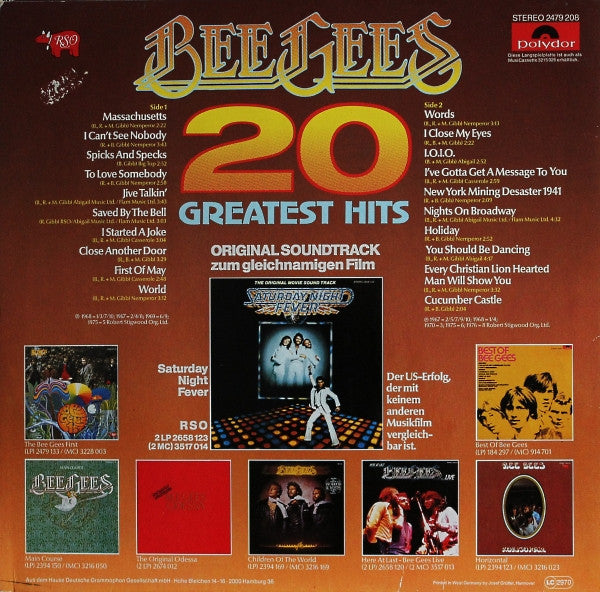 Bee Gees – 20 Greatest Hits (Used) (Mint Condition) - Vinyl
