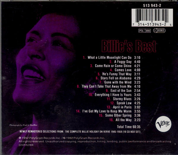 Billie Holiday – Billie's Best (Used) (Mint Condition) CD