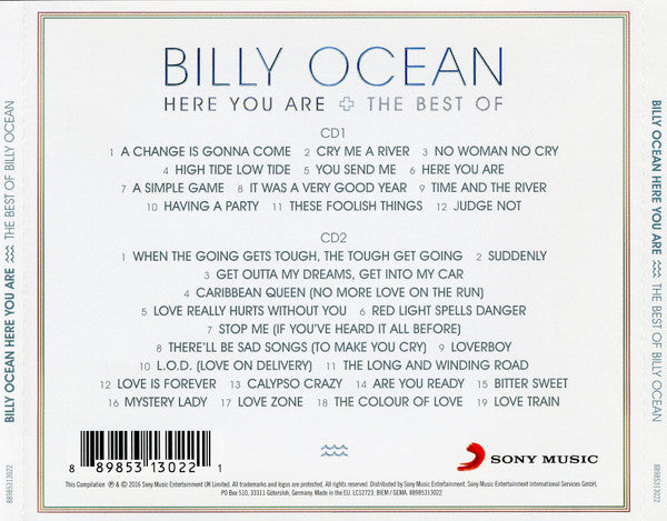 Billy Ocean – Here You Are + The Best Of 2 Discs (Used) (Mint Condition) CD