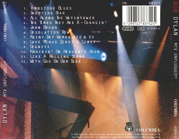 Bob Dylan – MTV Unplugged (Used) (Mint Condition) - CD