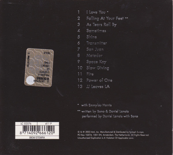 Daniel Lanois – Shine (Used) (Mint Condition) - CD