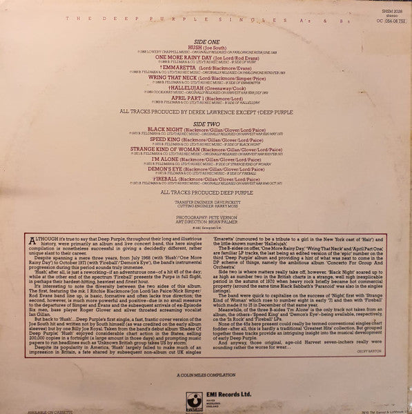 Deep Purple – The Deep Purple Singles A's & B's (Used) (Mint Condition) - Vinyl