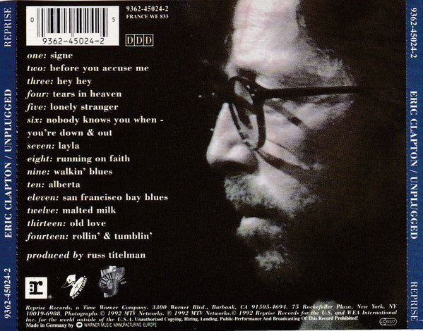 Eric Clapton – Unplugged (Used) (Mint Condition)