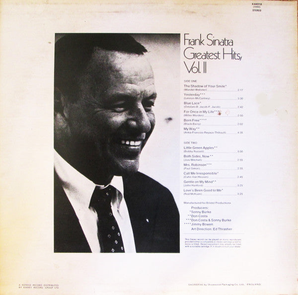 Frank Sinatra - Greatest Hits, Vol. II (Used) (Mint Condition) Vinyl