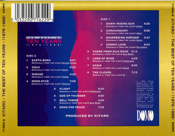 Kitaro – The Best Of Ten Years (1976-1986) 2 Discs (Used) (Mint Condition) - CD