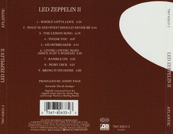 Led Zeppelin - Led Zeppelin II (Used) (Mint Condition) CD