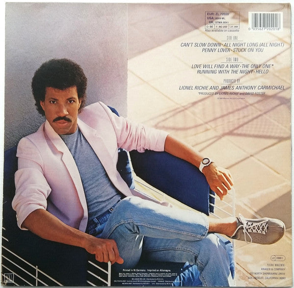 Lionel Richie - Can't Slow Down (Used) (Mint Condition) Vinyl