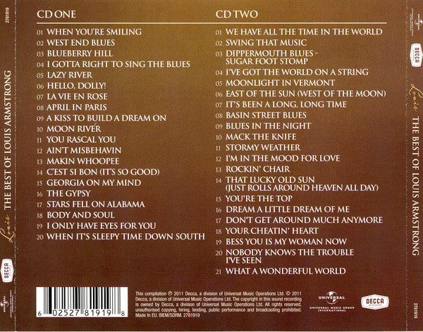 Louis Armstrong – Louis-The Best Of Louis Armstrong 2 Discs (Used) (Mint Condition)