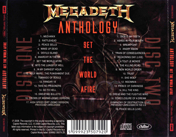 Megadeth – Anthology: Set The World Afire (Used) (Mint Condition)
