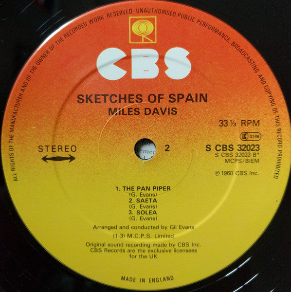 Miles Davis – Sketches Of Spain (Used) (Mint Condition) | 357142-11918
