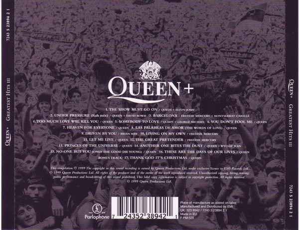 Queen – Greatest Hits III (Used) (Mint Condition)