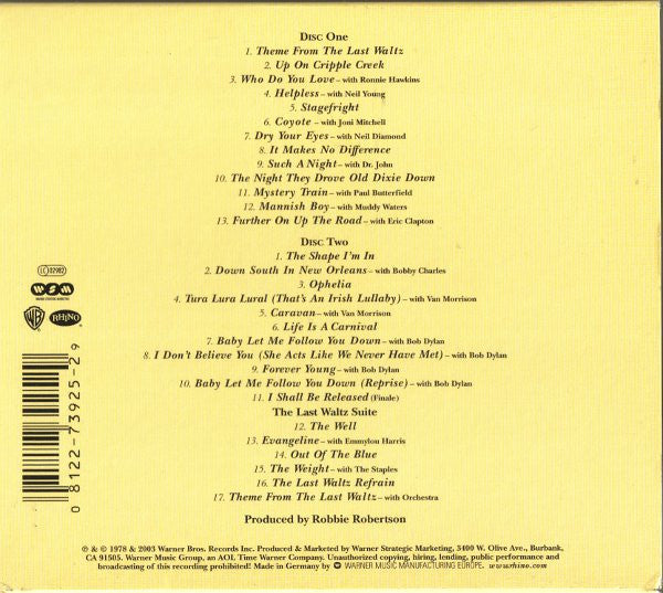 The Band – The Last Waltz 2 Discs (Used) (Mint Condition) CD