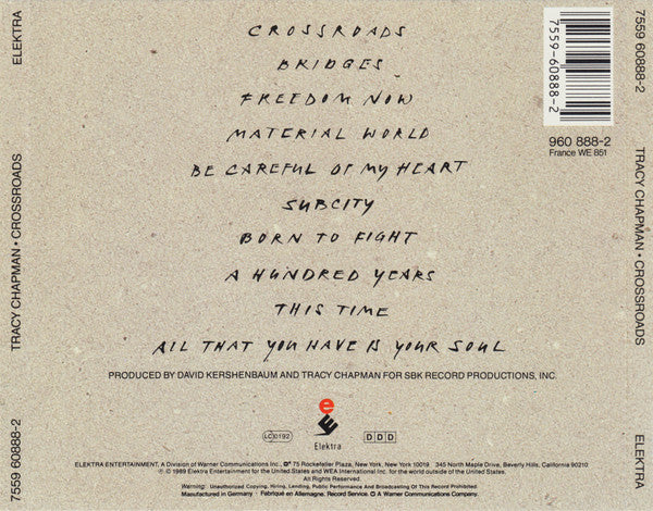 Tracy Chapman - Crossroads (Used) (Mint Condition)