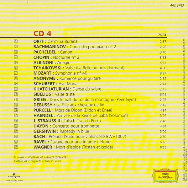 Various – 100 Chefs-D'oeuvre De La Musique Classique - 5 Discs (Used) (Mint Condition)