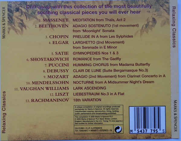 Various – Relaxing Classics (Used) (Mint Condition)