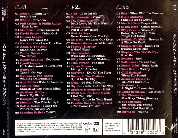 Various - School Reunion - The 80's - 3 Discs (Used) (Mint Condition)