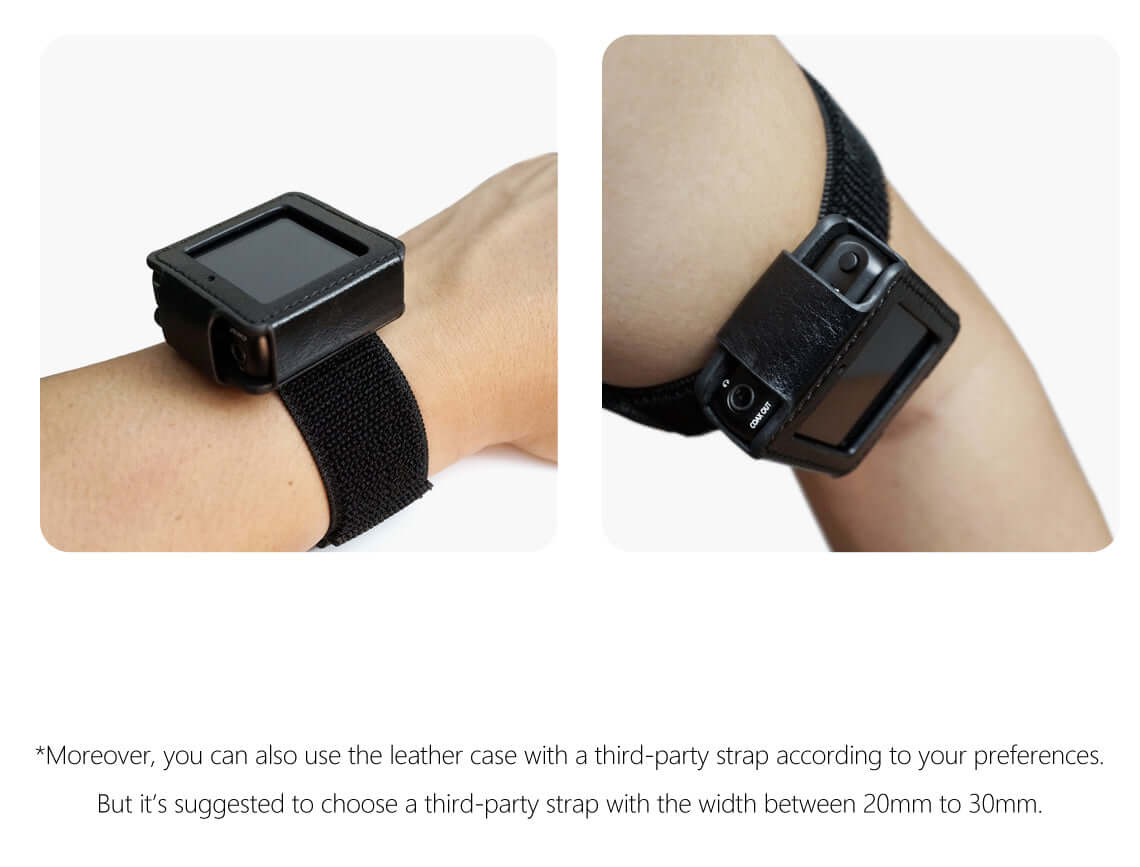 DDHIFI C-M5 Leather case for FiiO M5 music player, DAP Leather cover (with Elastic Loop Strap) Black, Watch band use.