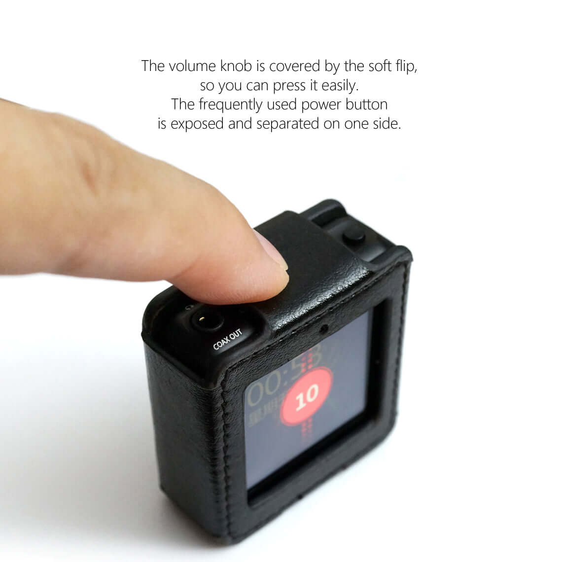 DDHIFI C-M5 Leather case for FiiO M5 music player, DAP Leather cover (with Elastic Loop Strap) Black, Watch band use.