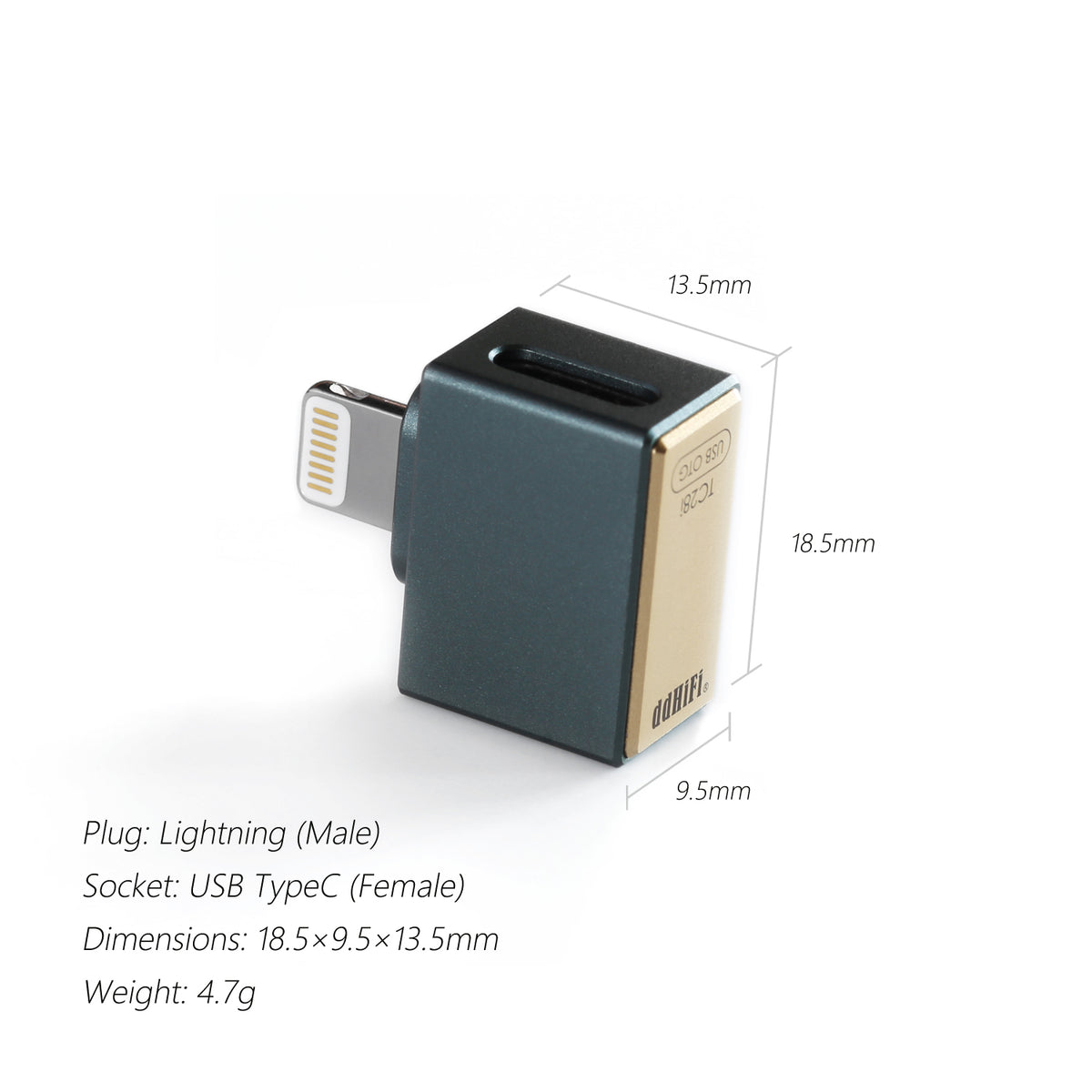 DDHIFI TC28i Lightning to Type C OTG Adapter
