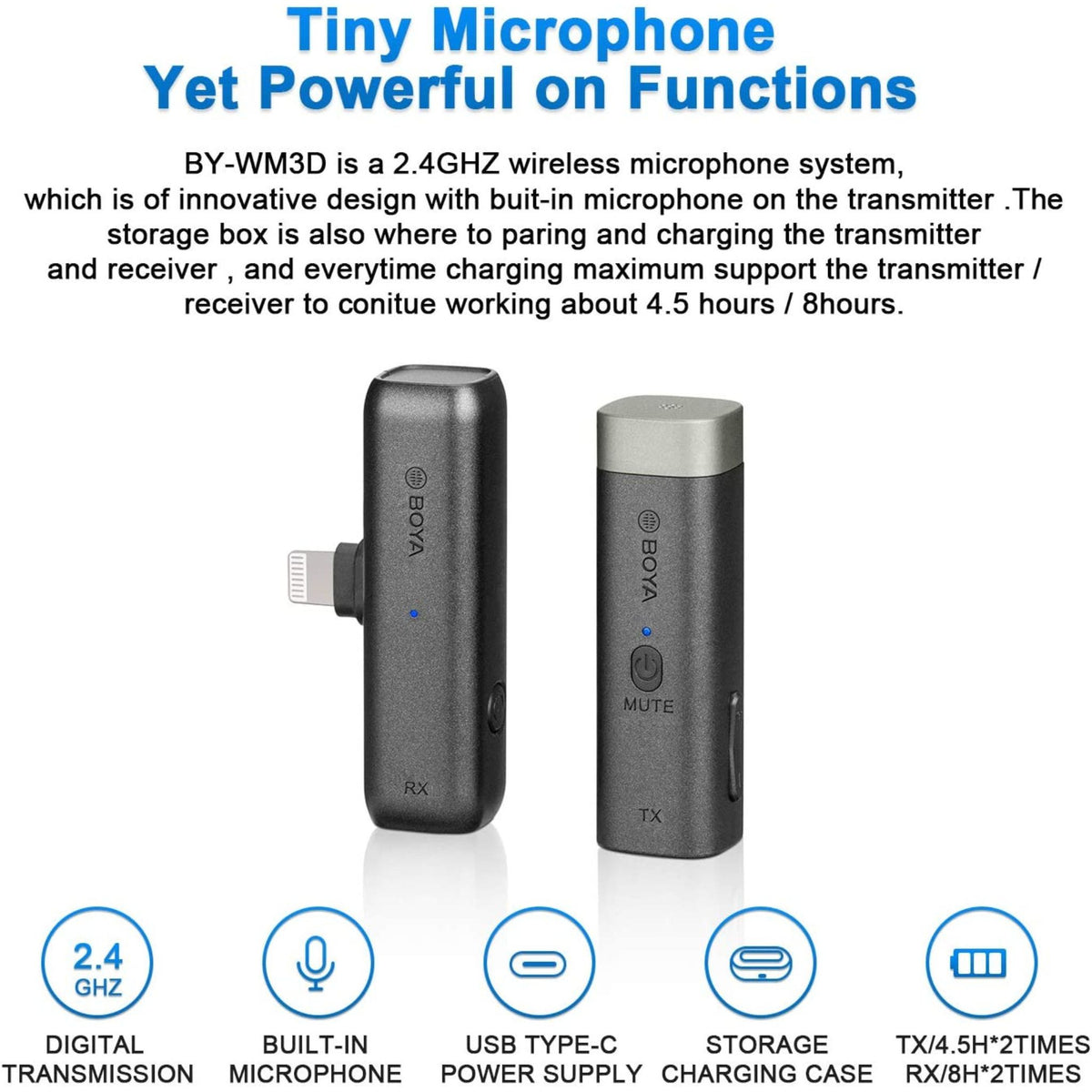 BOYA BY-WM3D 2.4GHz Wireless Microphone
