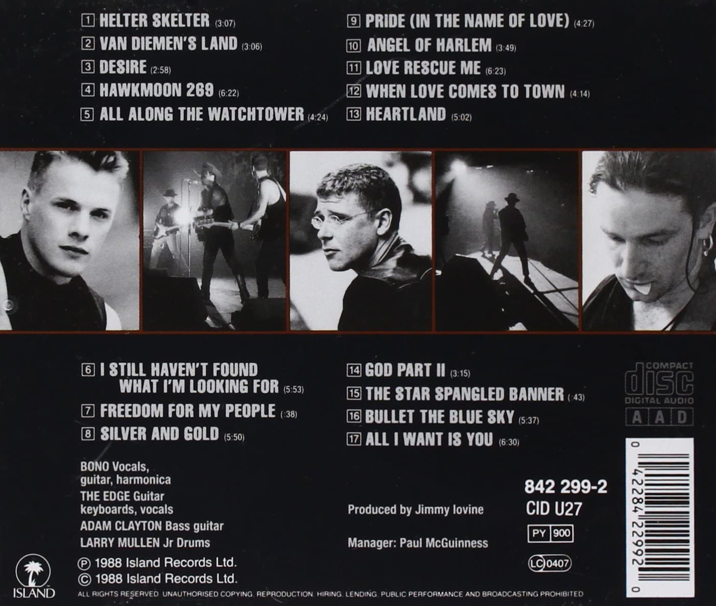 U2 - Rattle And Hum (Used) (Mint Condition) 2 Discs