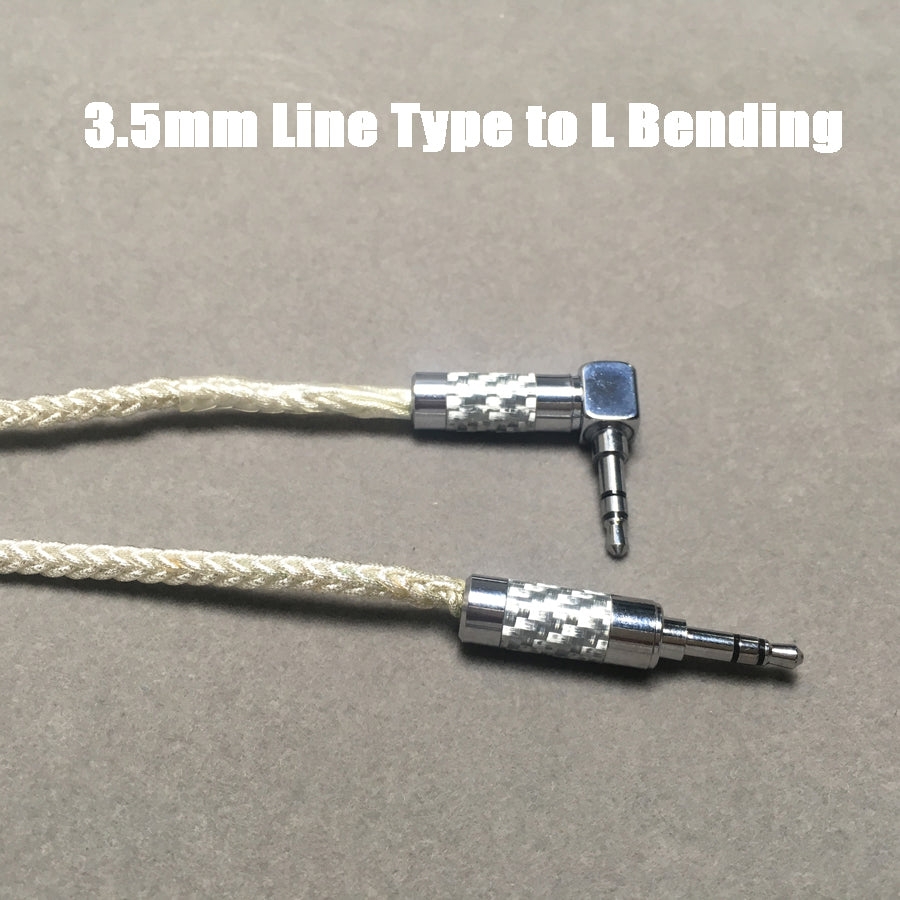 AUX Cable - Male to Male 8 Shares 58 Cores Silver Foil Wire