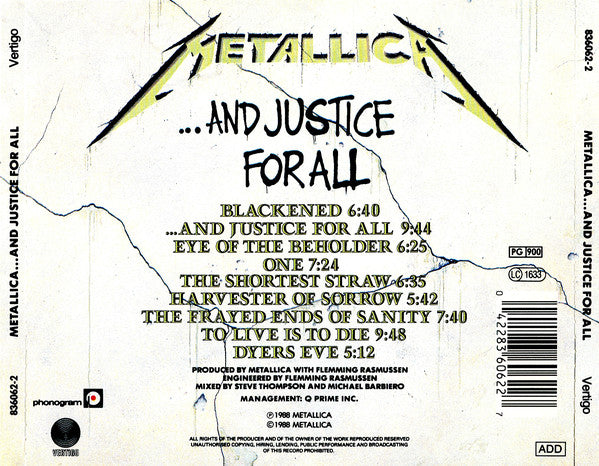 Metallica - And Justice For All (Digi Pack)