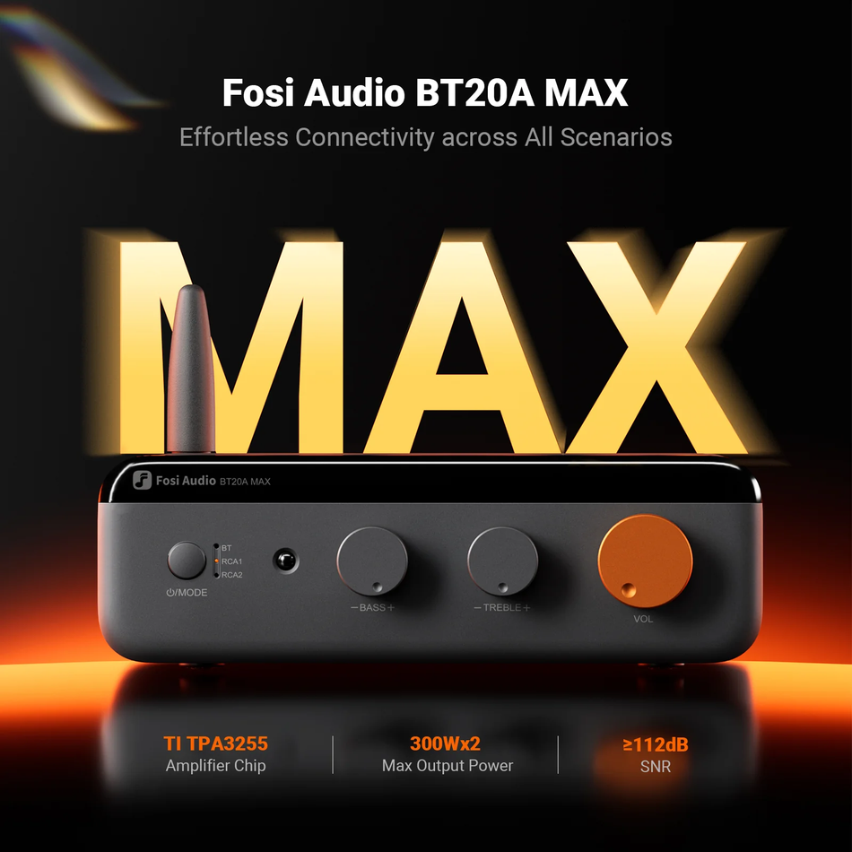 Fosi Audio BT20A MAX Bluetooth Stereo Power Amplifier