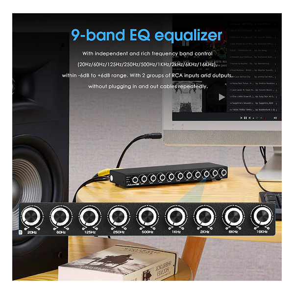 Nobsound EQ9 Stereo HiFi Equalizer Pre-Amplifier (2.0 Channel)