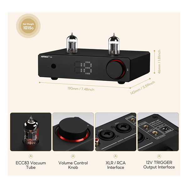 AIYIMA T20 2-Channel Tube Pre-Amplifier