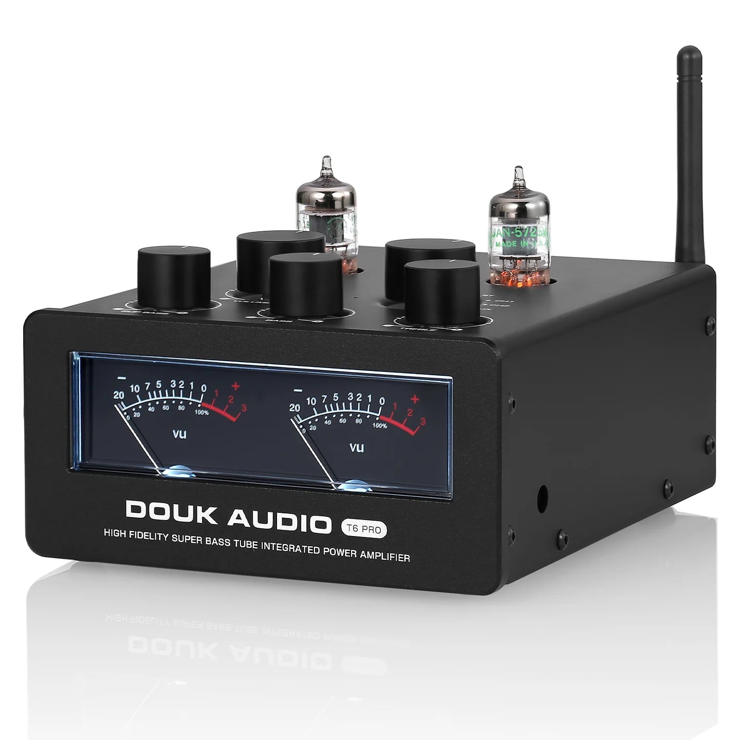 Douk Audio T6PRO HIFI TPA3255 300Watts x2 Bluetooth Tube Amplifier with VU Meter