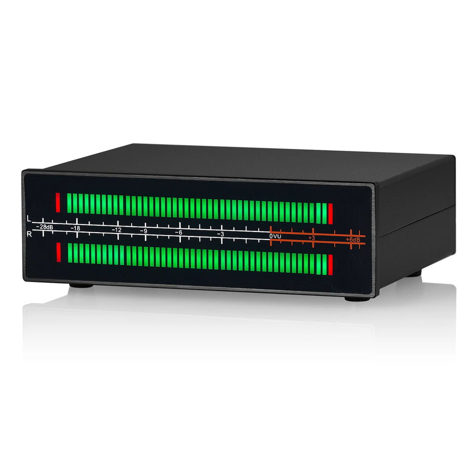 Douk Audio VU56PRO MIC+LINE Stereo RGB LED Sound Level Meter Audio Splitter Switcher Music Spectrum Visualizer