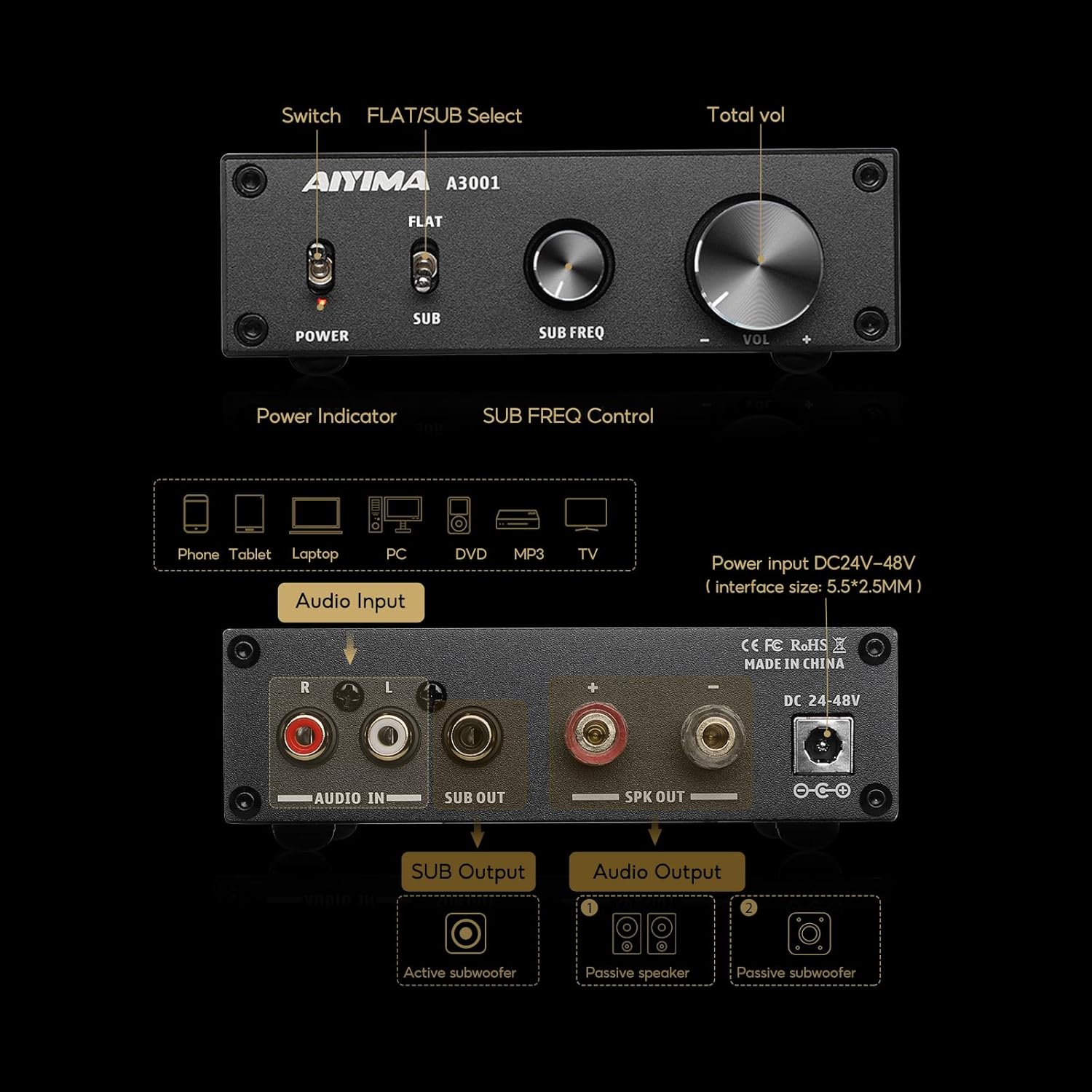 AIYIMA A3001 Class D Power Amplifier