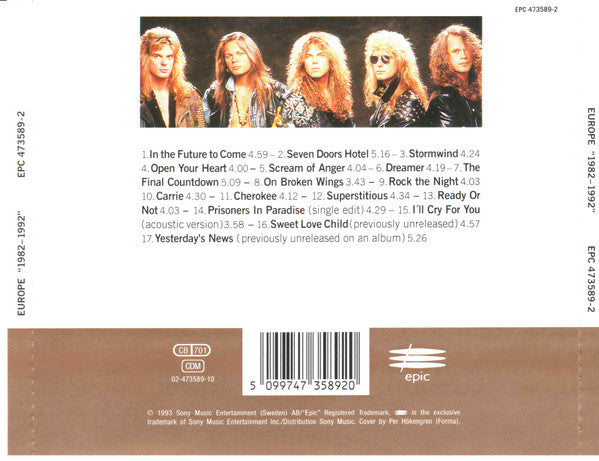 Europe (2) – 1982–1992 (Used) (Mint Condition) CD