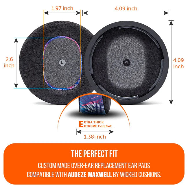 Wicked Cushion Earpads for Audeze Maxwell - WC FreeZe Cooling Gel