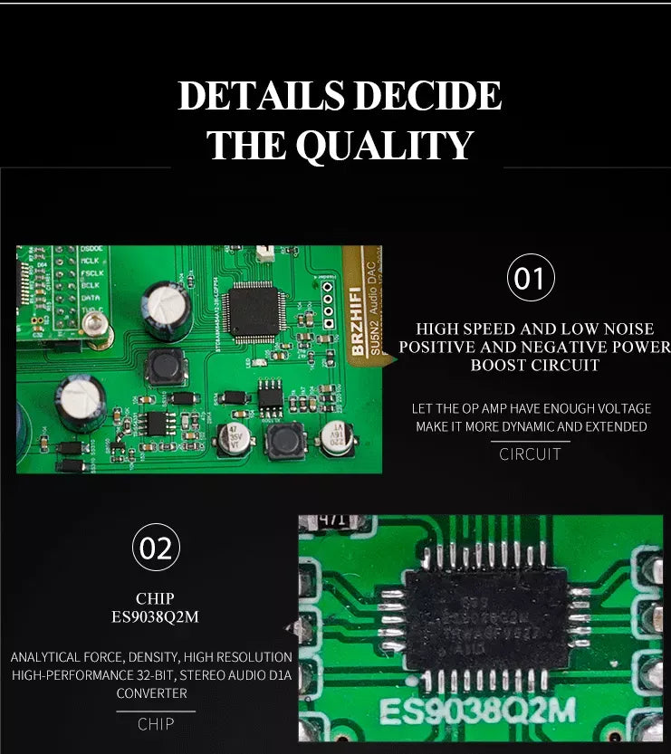 BRZ HiFi Power Amplifier Audio Decoder DAC-SU5N3D