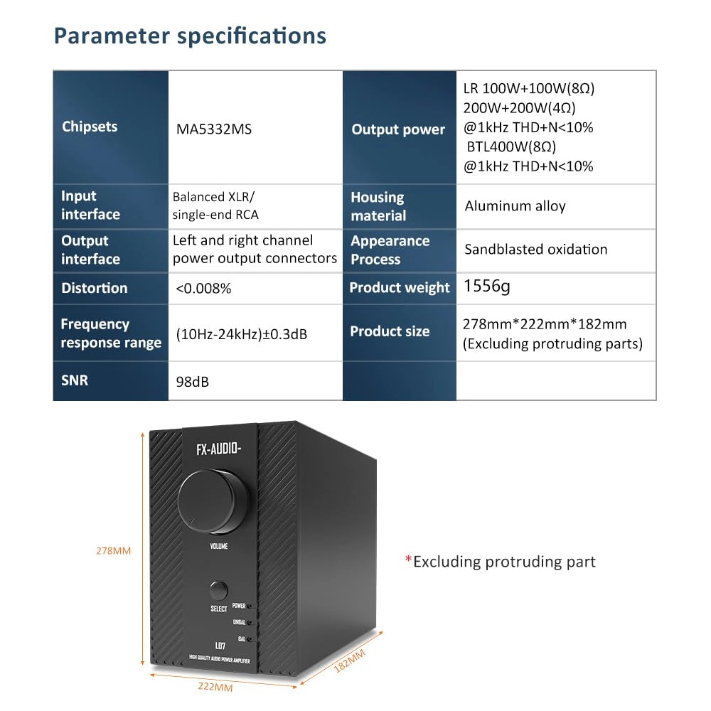 FX-Audio- L07 Stereo Class D Audio Amplifier