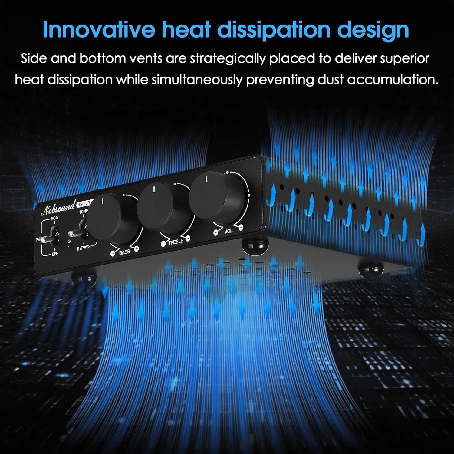 Douk Audio NS-13G MAX 300Wx2 Stereo Hi-Fi Class D Amplifier with Phono Input