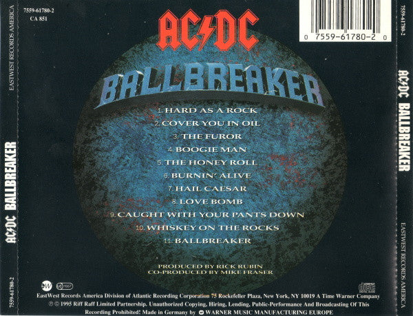 AC/DC – Ballbreaker (Used) (Mint Condition) CD