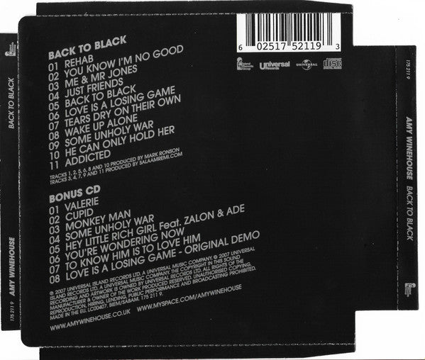 Amy Winehouse - Back To Black - 2 Discs (Used) (Mint Condition)