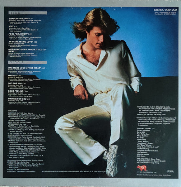 Andy Gibb - Shadow Dancing (Used) (Mint Condition)  Vinyl