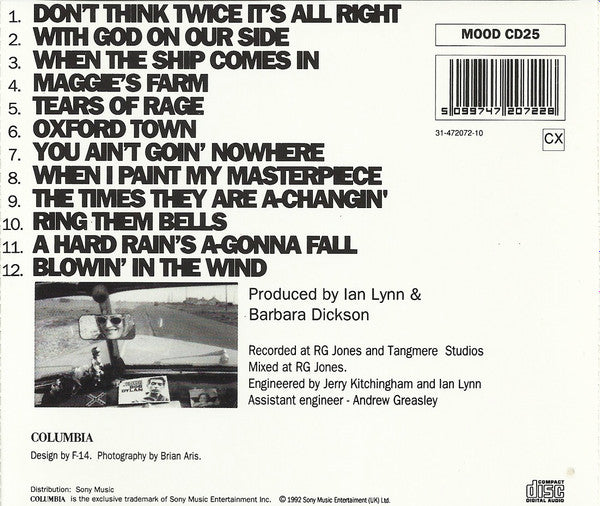 Barbara Dickson – Don't Think Twice It's Alright (Used) (Mint Condition) CD