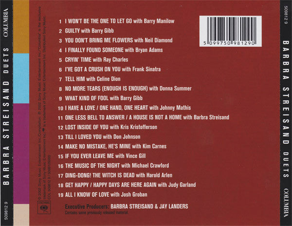 Barbra Streisand – Duets (Used) (Mint Condition) CD