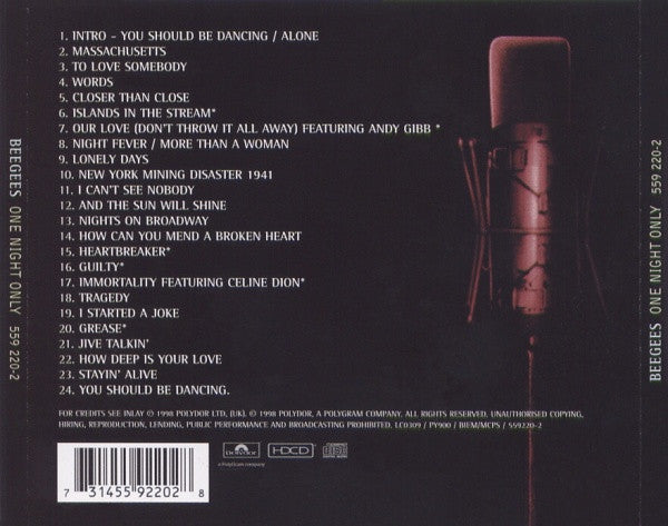 Bee Gees – One Night Only (Used) (Mint Condition) CD