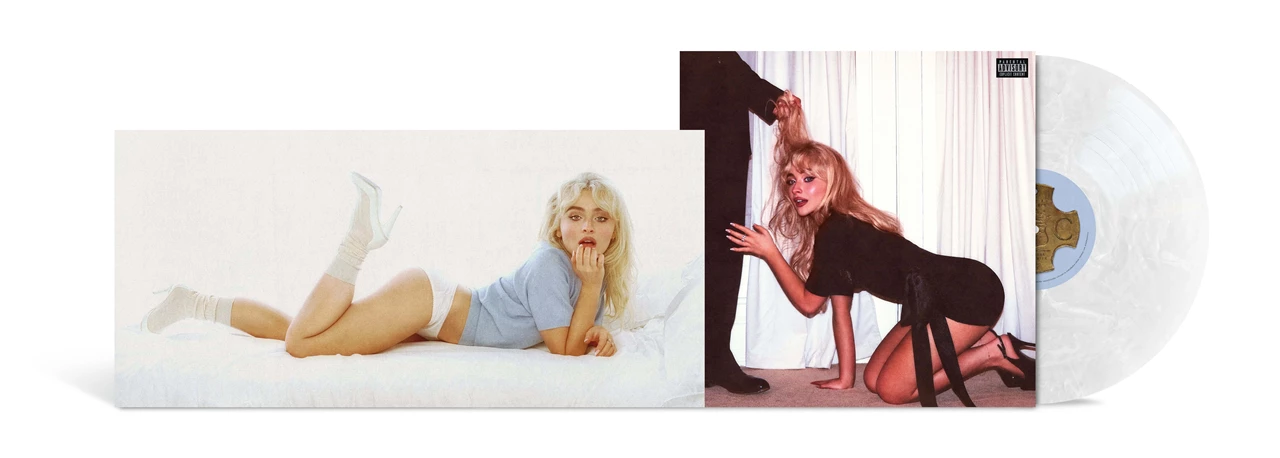 Sabrina Carpenter Man's Best Friend - Iridescent White 12" Vinyl + Poster