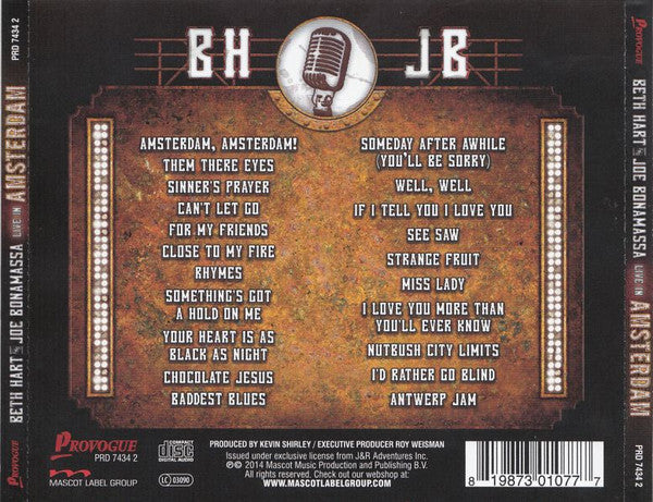 Beth Hart And Joe Bonamassa – Live In Amsterdam (Used) (Mint Condition) CD