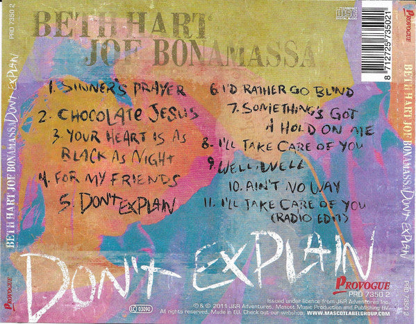 Beth Hart, Joe Bonamassa – Don't Explain (Used) (Mint Condition) CD