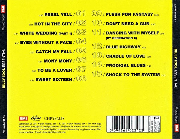 Billy Idol – Essential (Used) (Mint Condition) CD