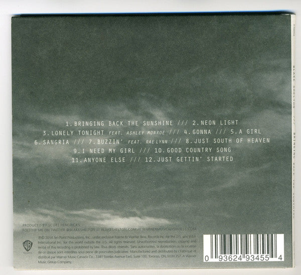 Blake Shelton - Bringing Back The Sunshine (Used) (Mint Condition)